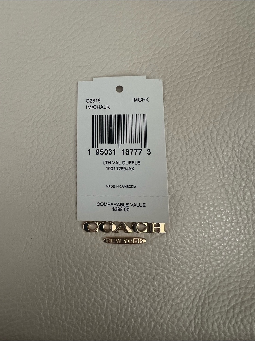 Coach Val Duffle off  White Leather Bucket Bag - Signature Gold Logo - Picture 4 of 4